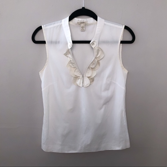 J. Crew Tops - J Crew | Scalloped V Neck Business Casual Blouse 0